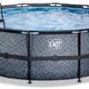 EXIT TOYS EXIT Stone Zwembad - 450 X 122 Cm - Met Zandfilterpomp En Trap -Zwembad En Varen 637 1200 exit stone zwembad o450x122cm met zandfilterpomp grijs