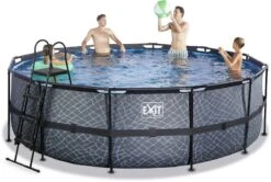 EXIT TOYS EXIT Stone Zwembad - 450 X 122 Cm - Met Zandfilterpomp En Trap -Zwembad En Varen 807 1200 30.27.15.00 3