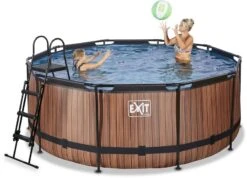 EXIT TOYS EXIT Wood Zwembad - 360 X 122 Cm - Met Zandfilterpomp En Trap -Zwembad En Varen 867 1200 30.27.12.10 3