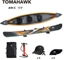 Aqua Marina Tomahawk Air-C 480 Opblaasbare Kano - 2-3 Personen -Zwembad En Varen 900 959 aquamarina kayak package tomahawk 5 1536x1536 1