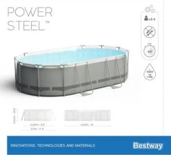 Bestway Power Steel Oval Zwembad - 427 X 250 X 100 Cm - Met Filterpomp En Accessoires -Zwembad En Varen 900 989 56620 01 power steel