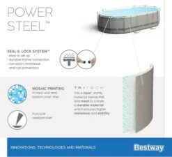 Bestway Power Steel Oval Zwembad - 427 X 250 X 100 Cm - Met Filterpomp En Accessoires -Zwembad En Varen 900 989 56620 02 power steel