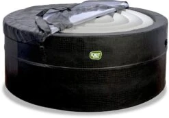 EXIT TOYS EXIT Leather Premium Opbouw Spa - 4-6 Persoons -Zwembad En Varen exit leather premium 6 opblaasbare spa cover half open